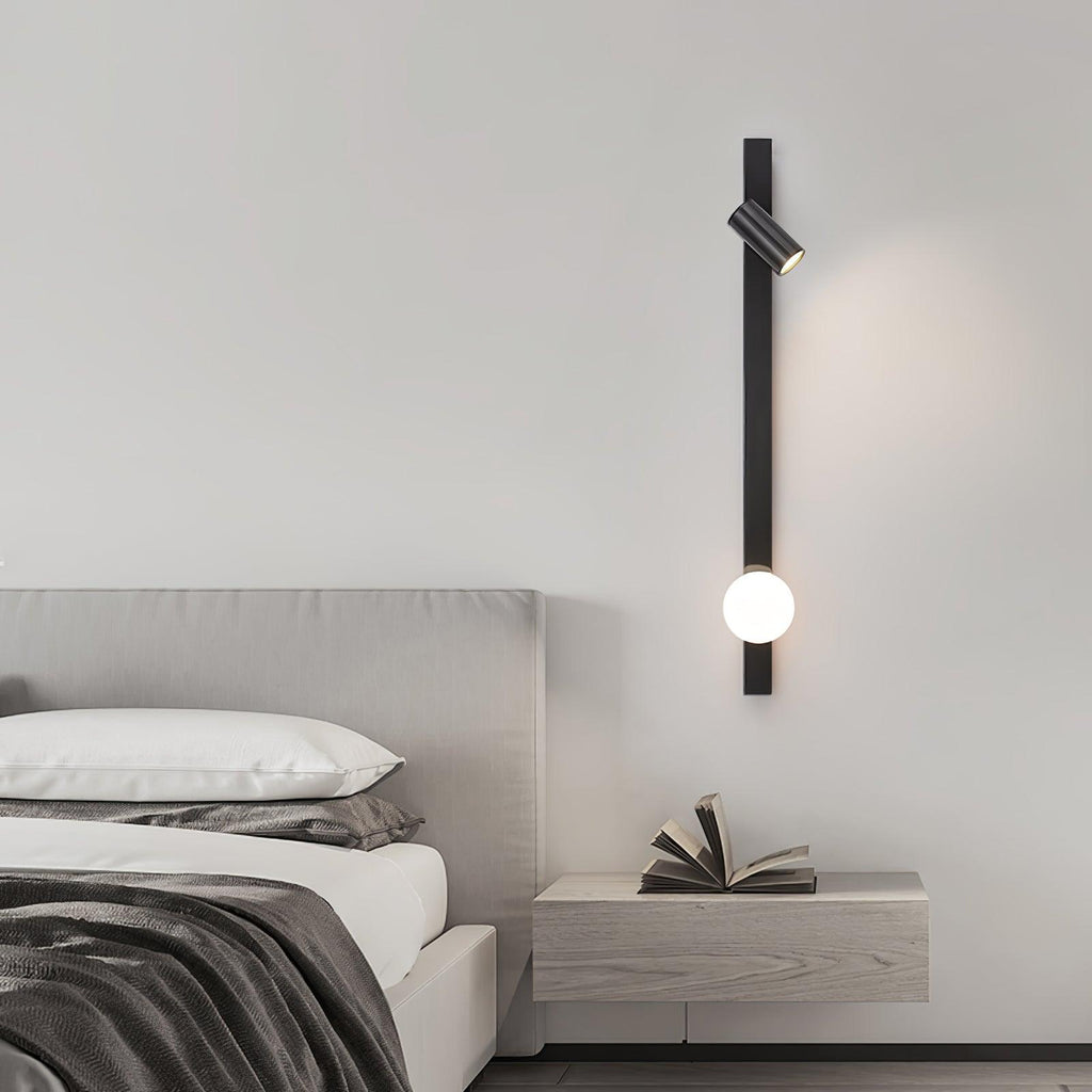Evlaeiel Long Arm Plug-in Brass Glass Wall Light