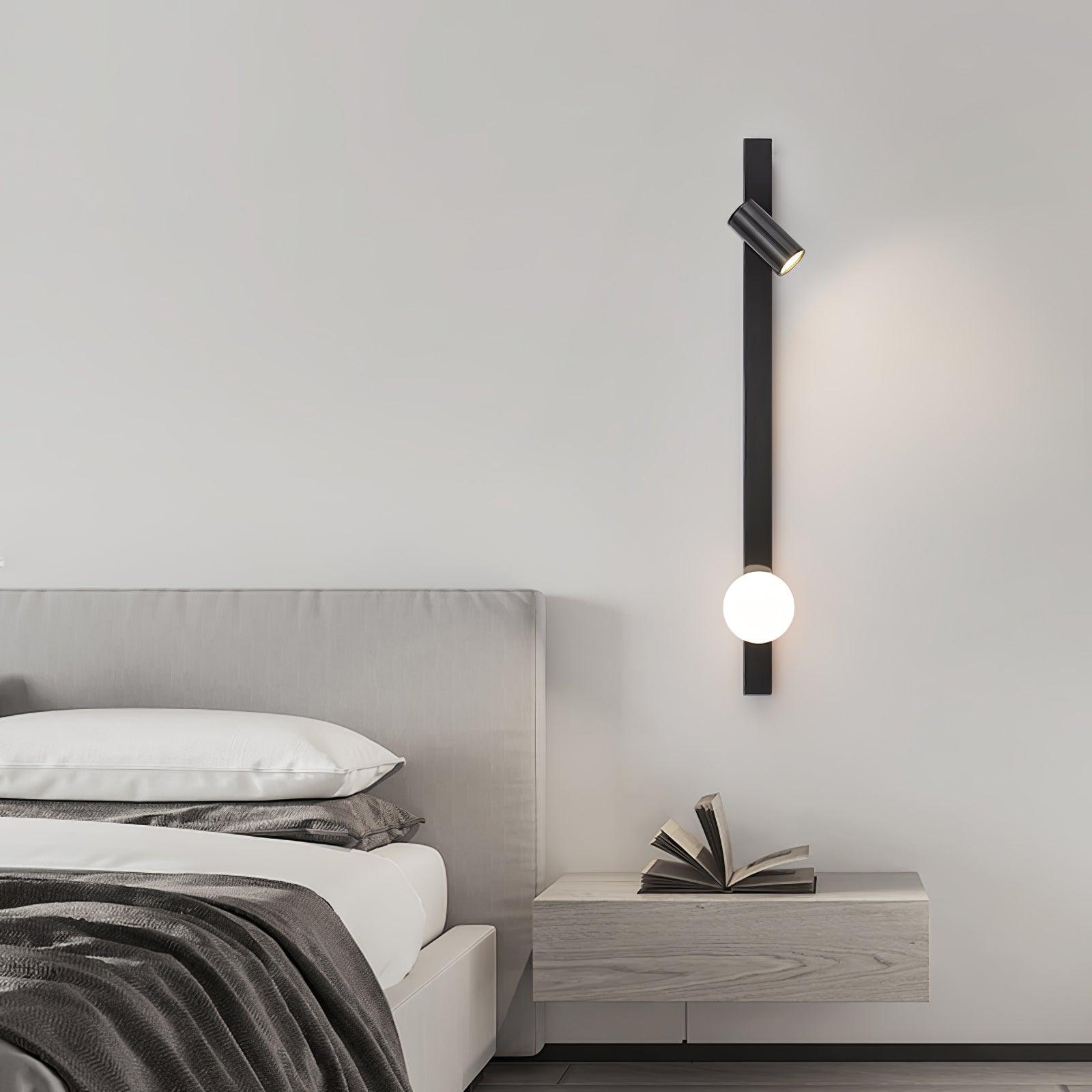 Evlaeiel Long Arm Plug-in Brass Glass Wall Light