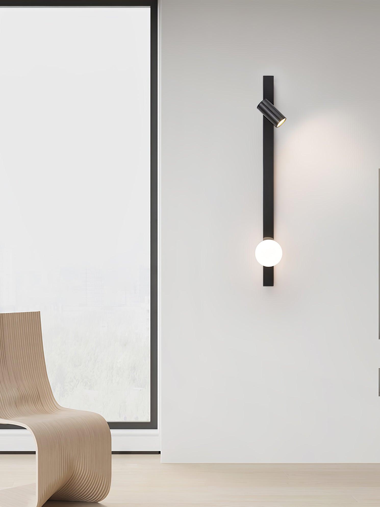 Elarise Brass Glass Minimalist Wall Light