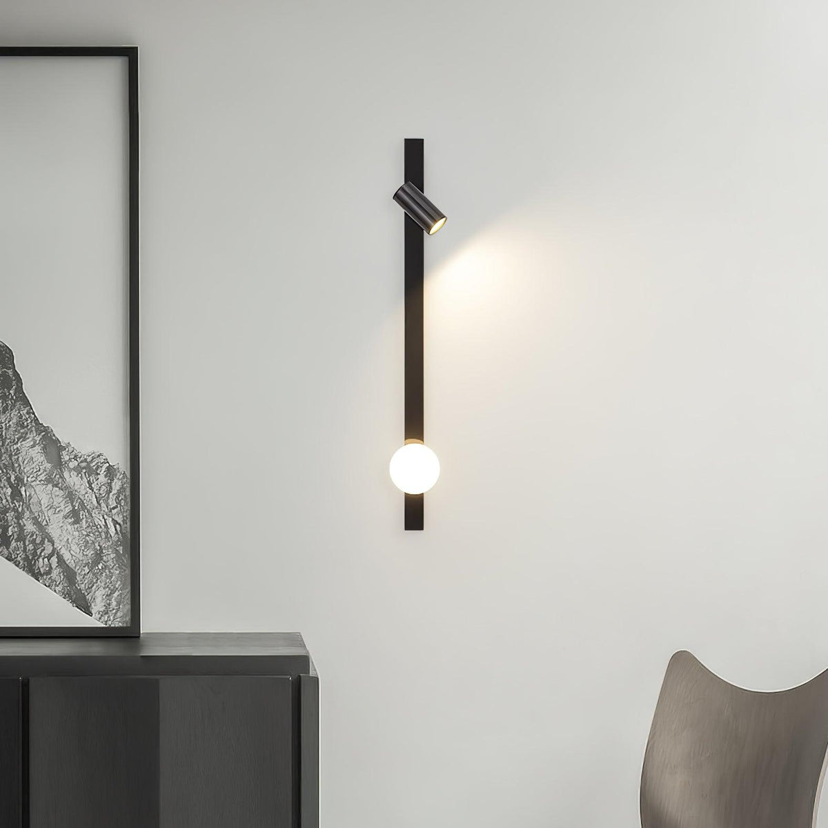Evlaeiel Long Arm Plug-in Brass Glass Wall Light