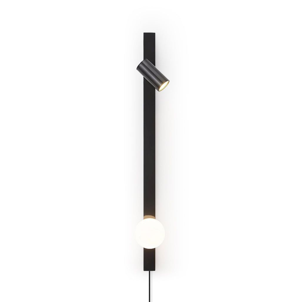 Evlaeiel Long Arm Plug-in Brass Glass Wall Light