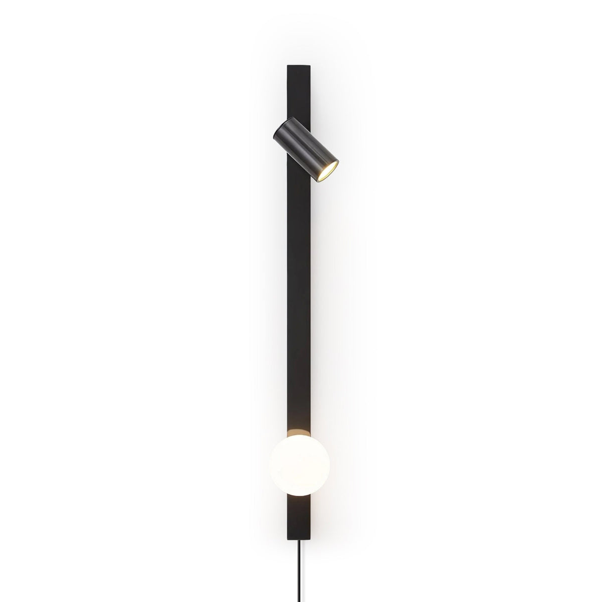 Evlaeiel Long Arm Plug-in Brass Glass Wall Light