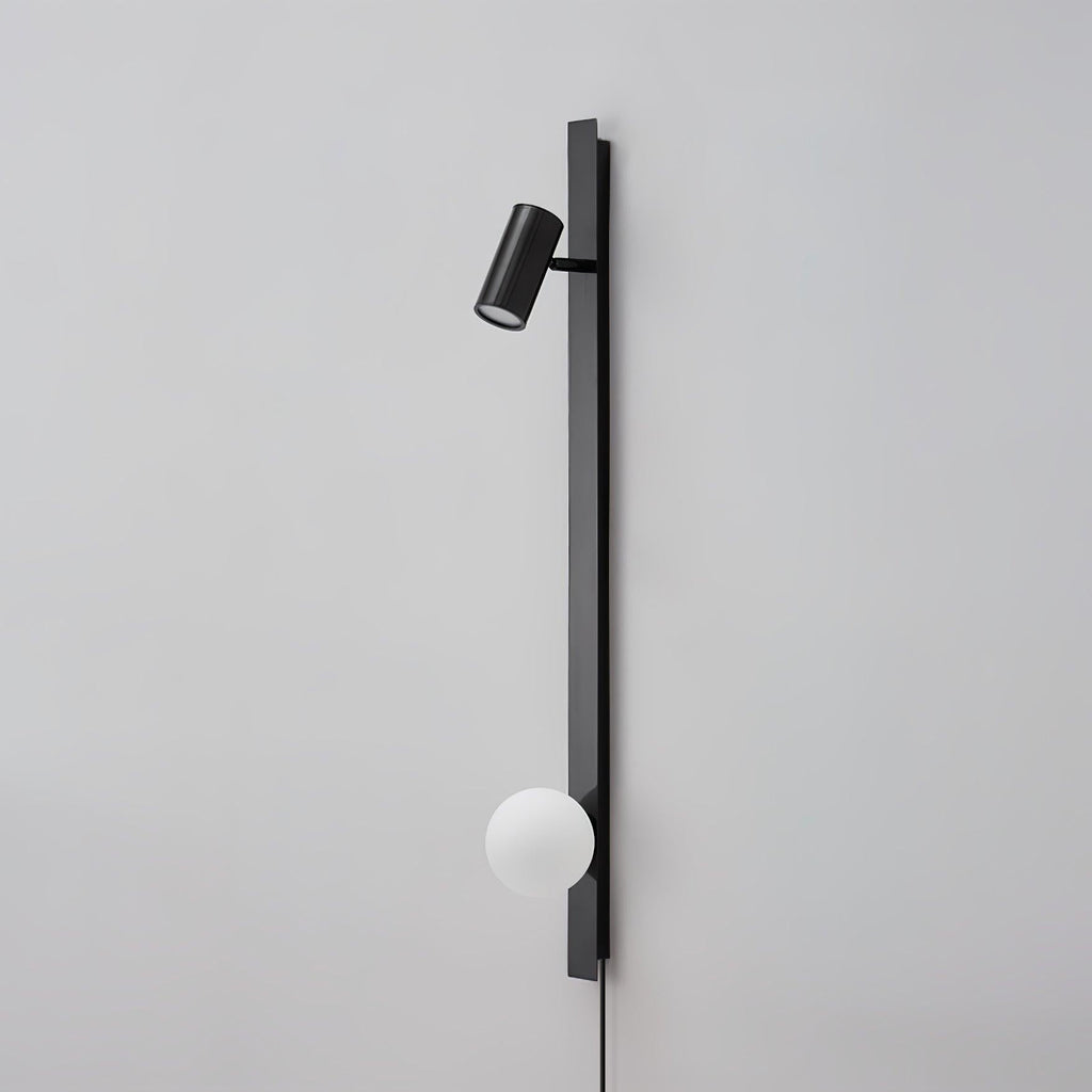 Evlaeiel Long Arm Plug-in Brass Glass Wall Light