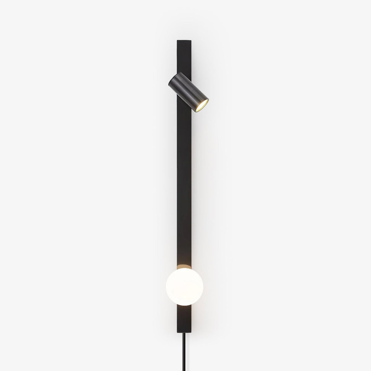 Evlaeiel Long Arm Plug-in Brass Glass Wall Light