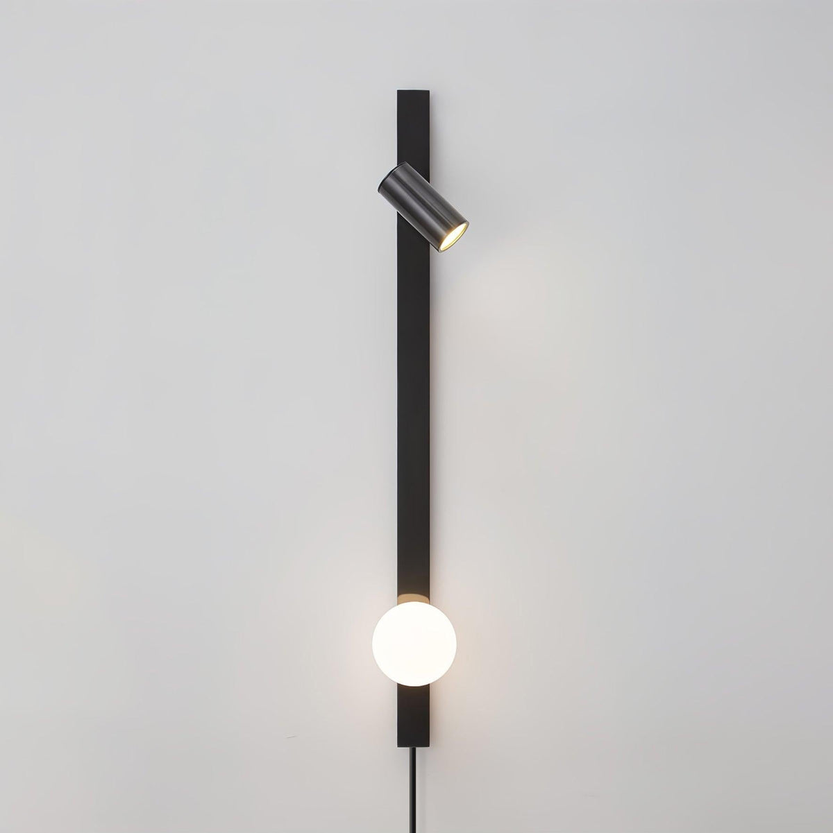 Evlaeiel Long Arm Plug-in Brass Glass Wall Light