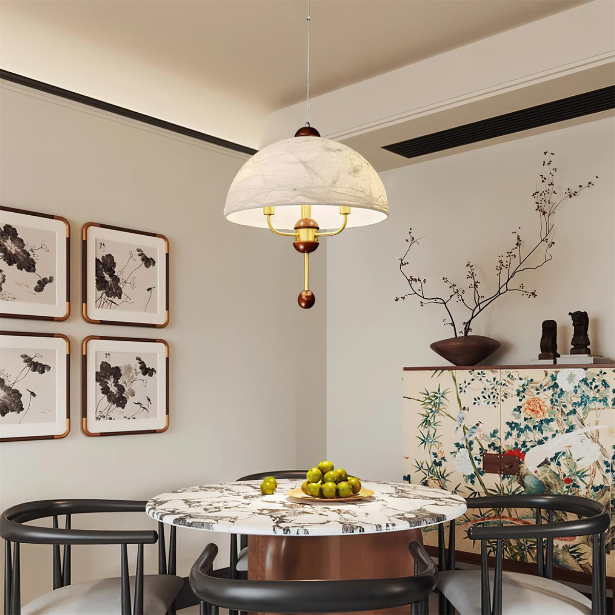 Lonzo Pendant Lamp Fabric Dome