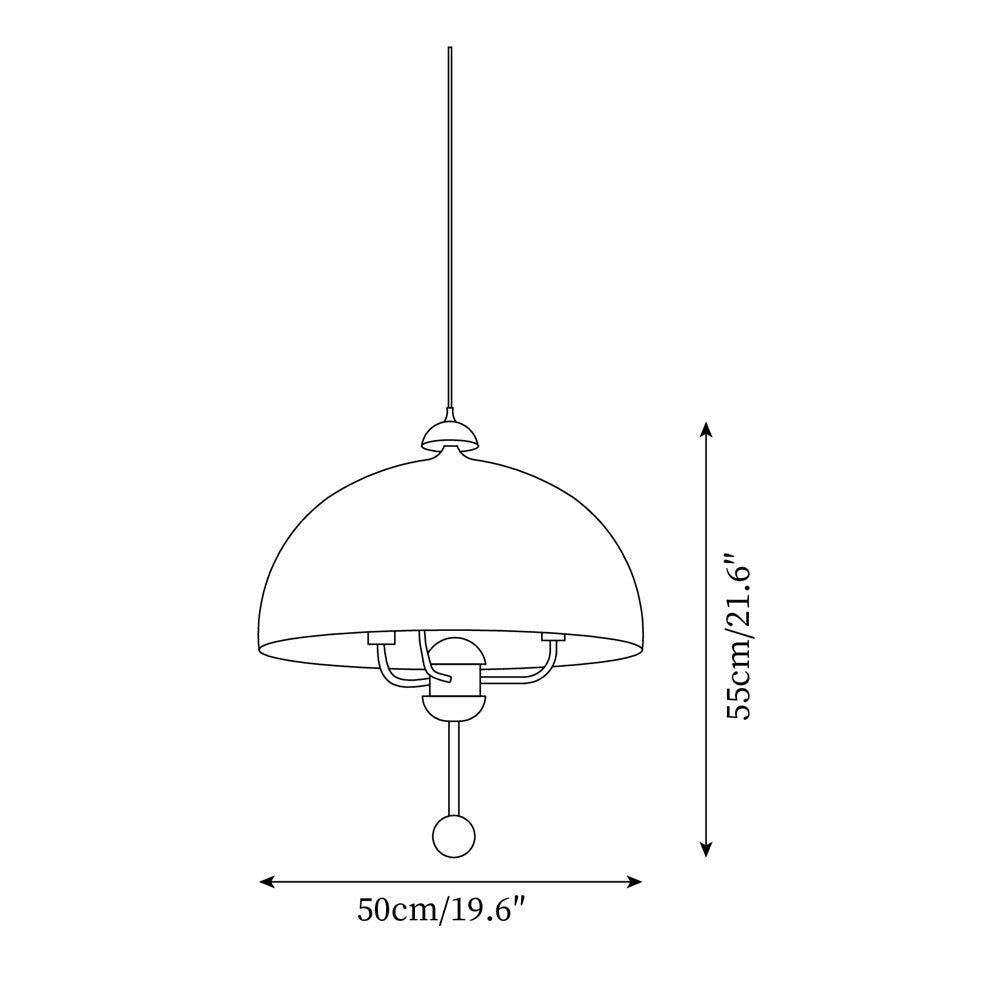 Lonzo Pendant Lamp Fabric Dome