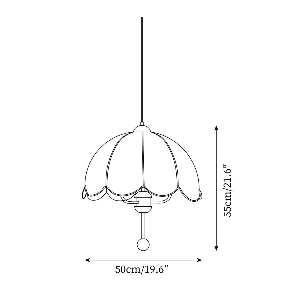 Lonzo Pendant Lamp Fabric Dome