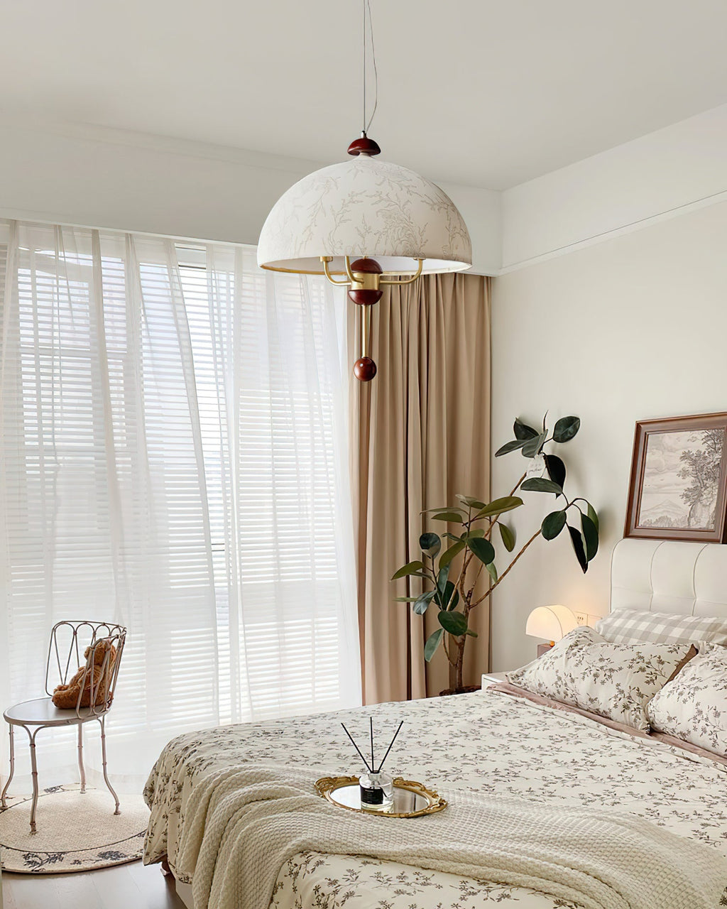 Lonzo Pendant Lamp Fabric Dome