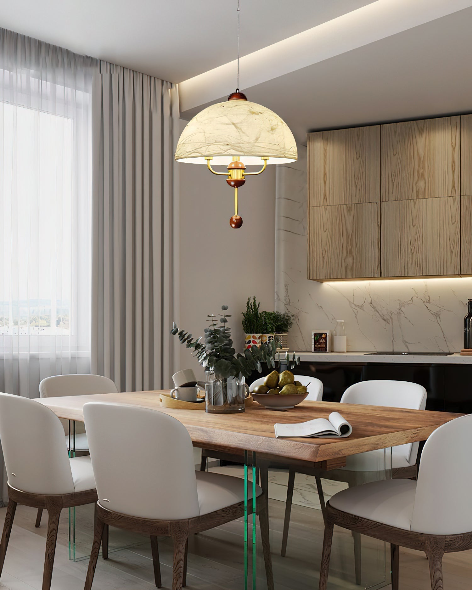 Lonzo Pendant Lamp Fabric Dome