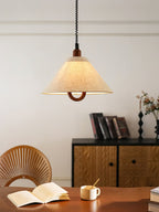 Alcaria Premium Nordic Art Fabric Wood Pendant Lamp