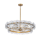 Aurora Chandelier Amber Pressed Glass Disc Round