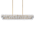 Aurora Chandelier Linear Amber Pressed Glass Disc Modern