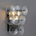 Aurora Wall Sconce Pressed Glass Disc Vintage Amber