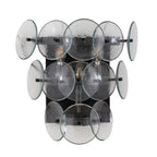 Aurora Wall Sconce Pressed Glass Disc Vintage Amber