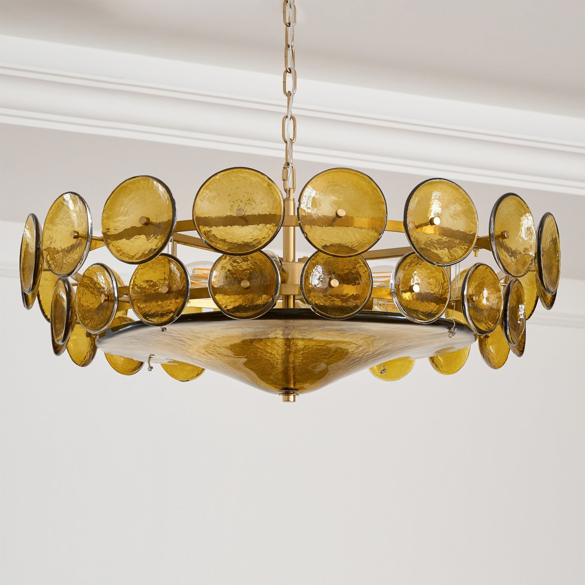 Aurora Chandelier Murano Glass Disc Vintage