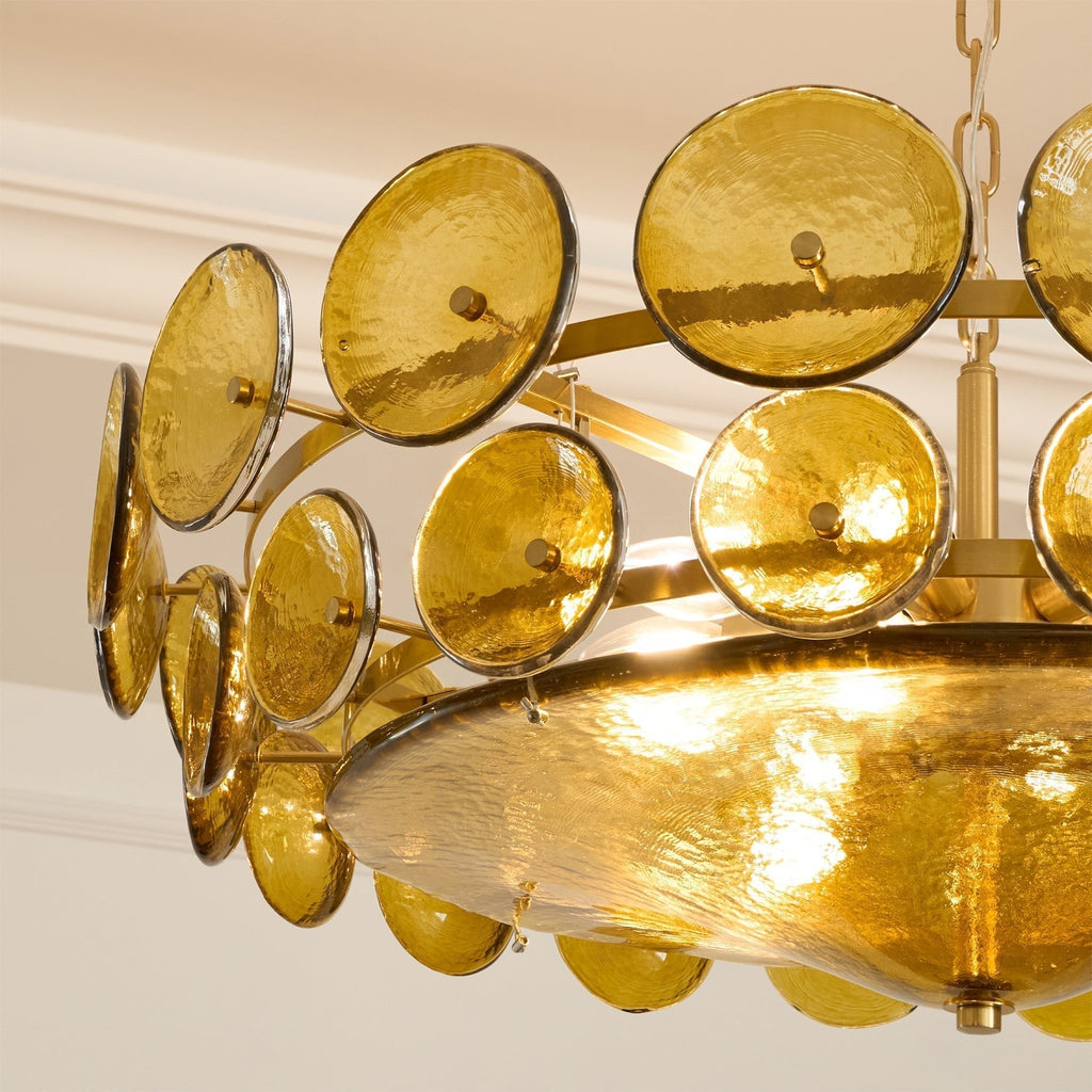 Aurora Chandelier Murano Glass Disc Vintage