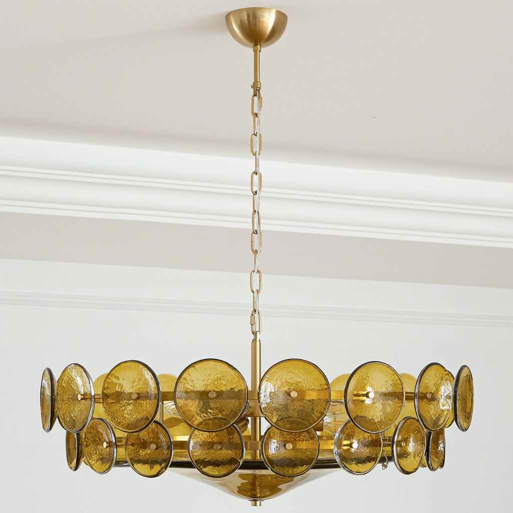 Aurora Chandelier Murano Glass Disc Vintage