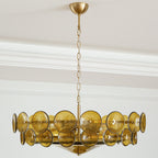 Aurora Chandelier Murano Glass Disc Vintage