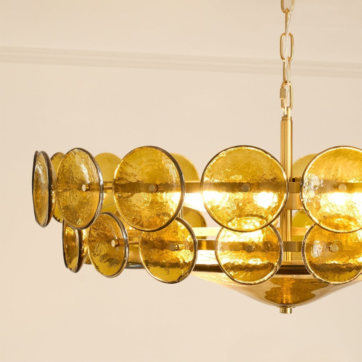 Aurora Chandelier Murano Glass Disc Vintage