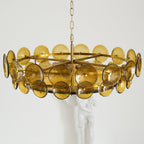 Aurora Chandelier Murano Glass Disc Vintage
