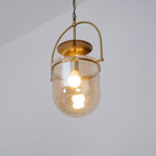 Lustra Pendant Lamp Glass Brass Vintage for Living Room