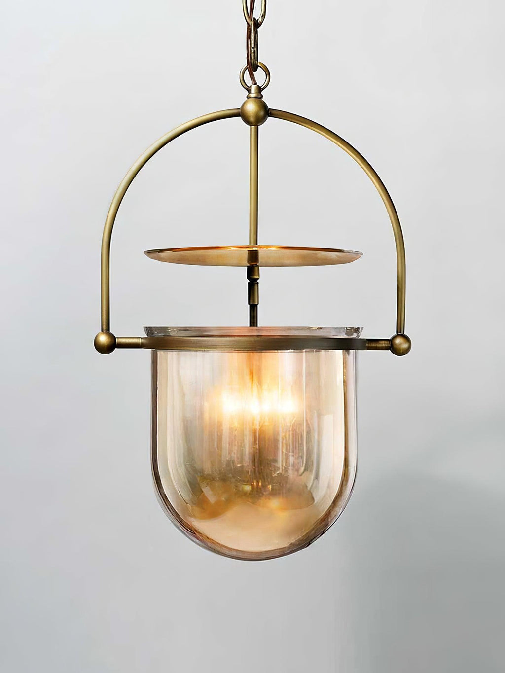 Lustra Pendant Lamp Glass Brass Vintage for Living Room