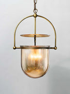 Lustra Pendant Lamp Glass Brass Vintage for Living Room