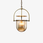 Lustra Pendant Lamp Glass Brass Vintage for Living Room
