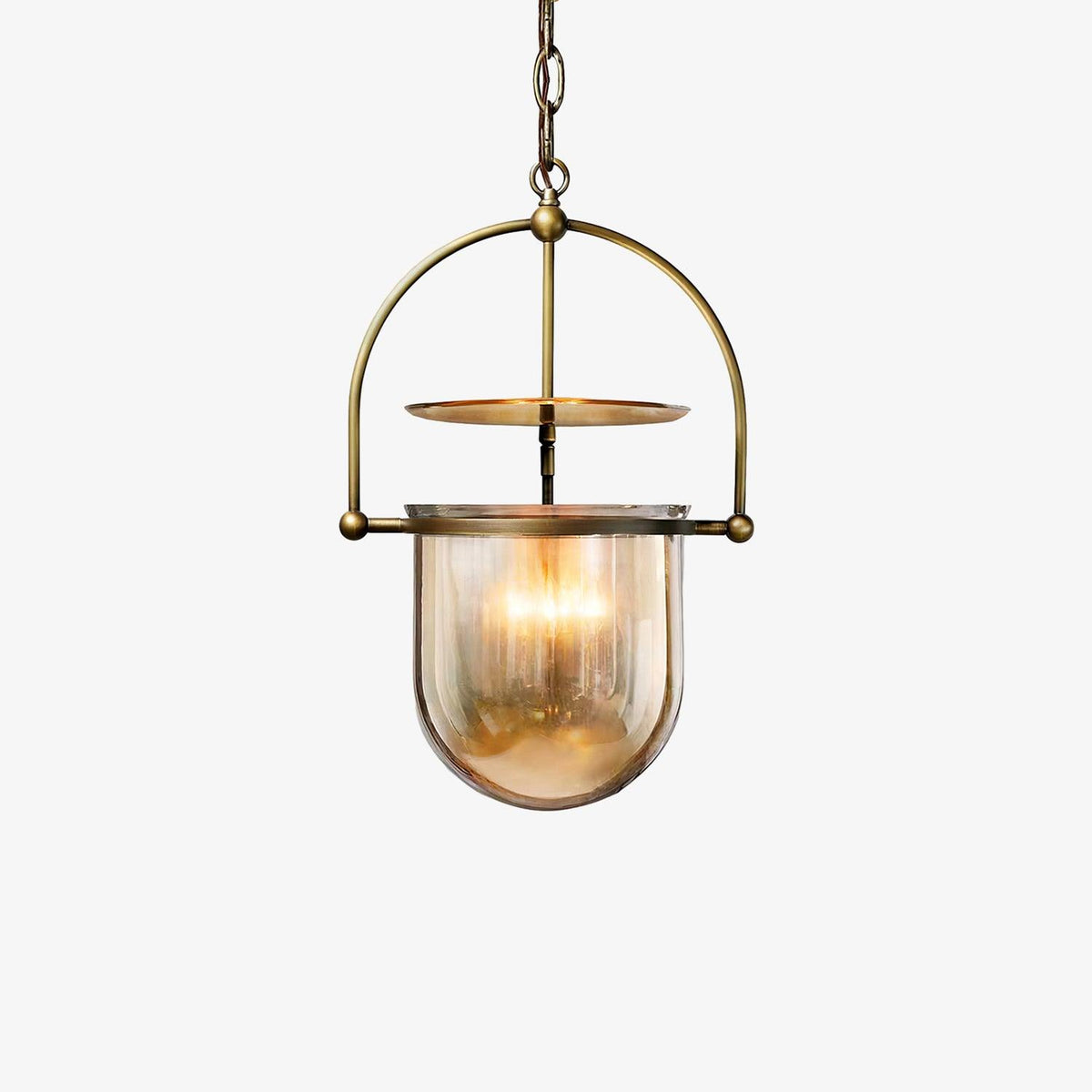 Lustra Pendant Lamp Glass Brass Vintage for Living Room