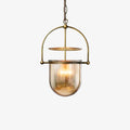 Lustra Pendant Lamp Glass Brass Vintage for Living Room