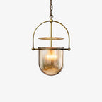 Lustra Pendant Lamp Glass Brass Vintage for Living Room