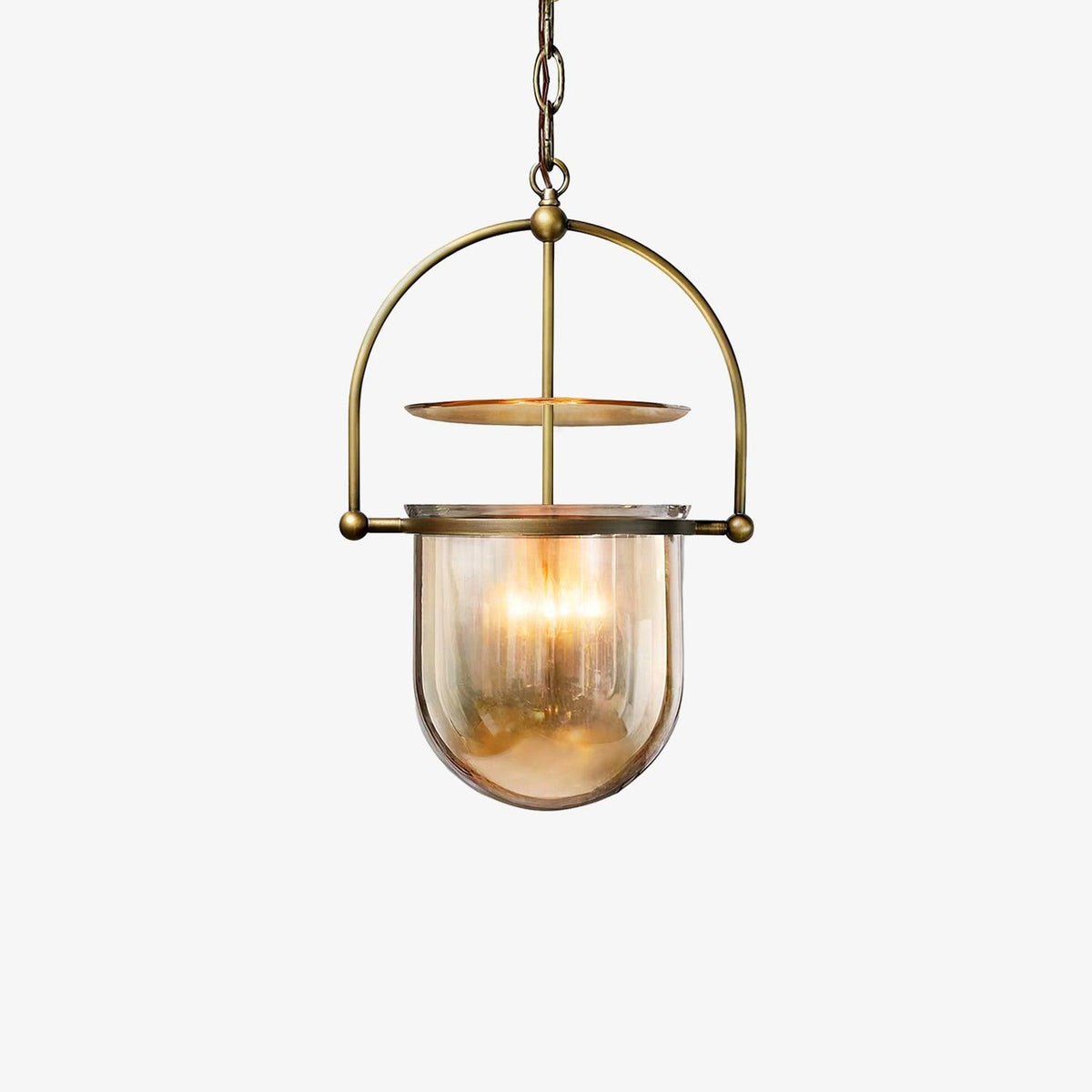 Lustra Pendant Lamp Glass Brass Vintage for Living Room