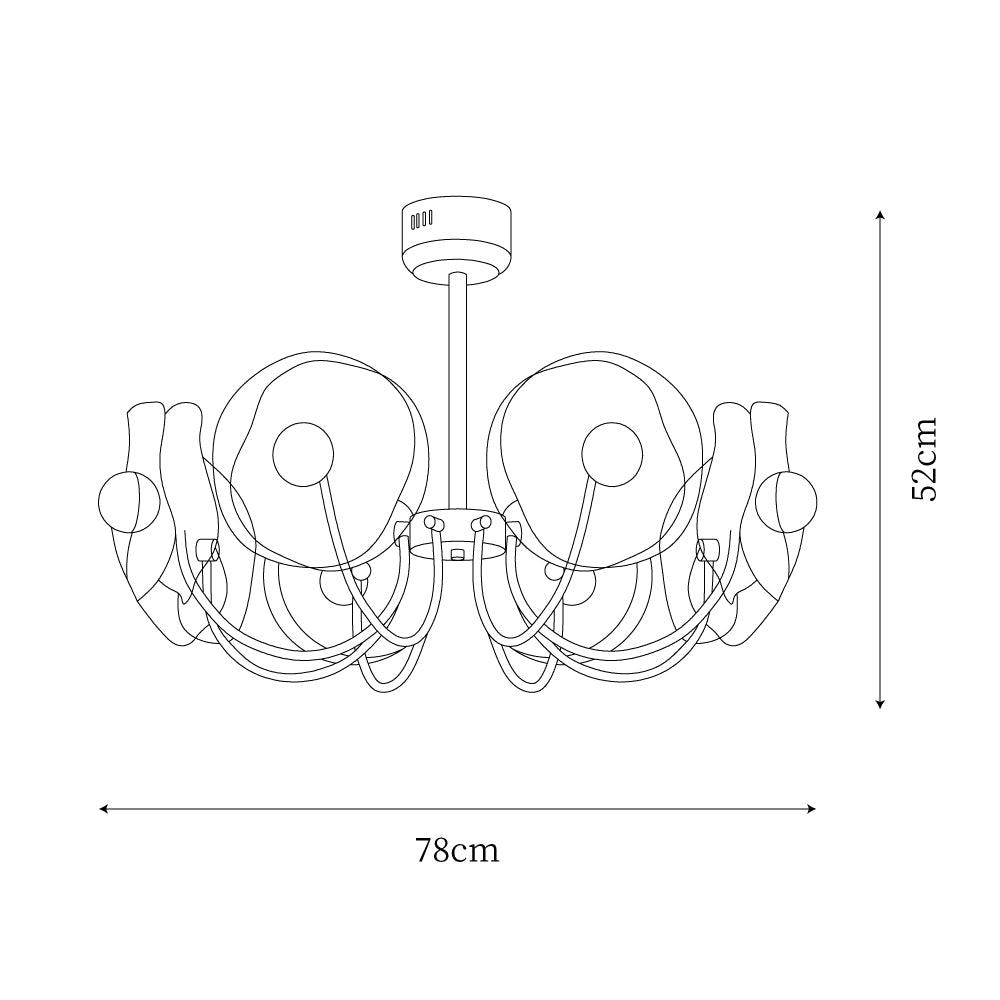 Lotus Chandelier Curved Petal Arms Modern Living Room