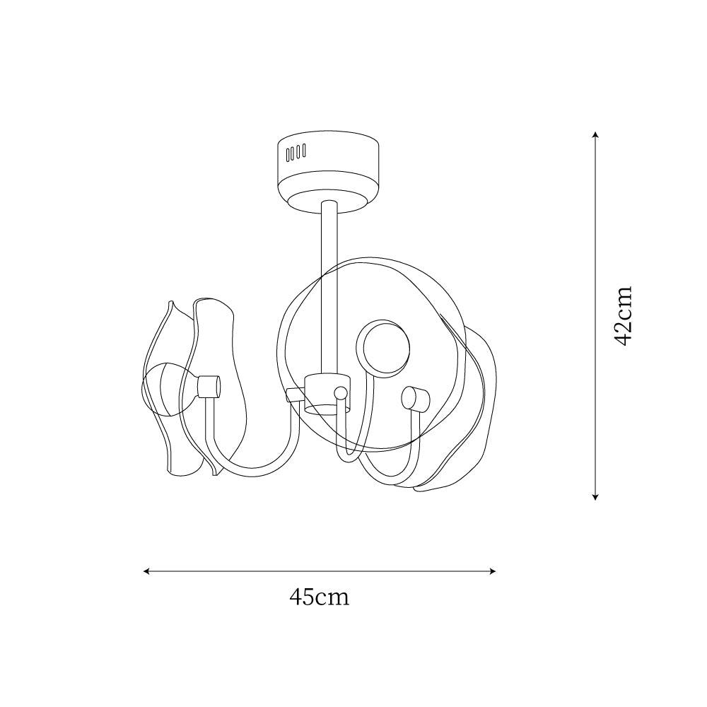 Lotus Chandelier Curved Glass Elegant Modern