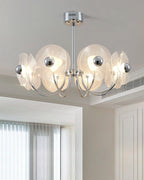Lotus Chandelier Curved Petal Arms Modern Living Room