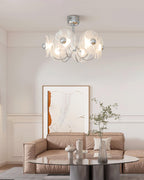 Lotus Chandelier Curved Glass Elegant Modern