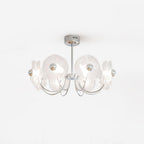 Lotus Chandelier Curved Petal Arms Modern Living Room