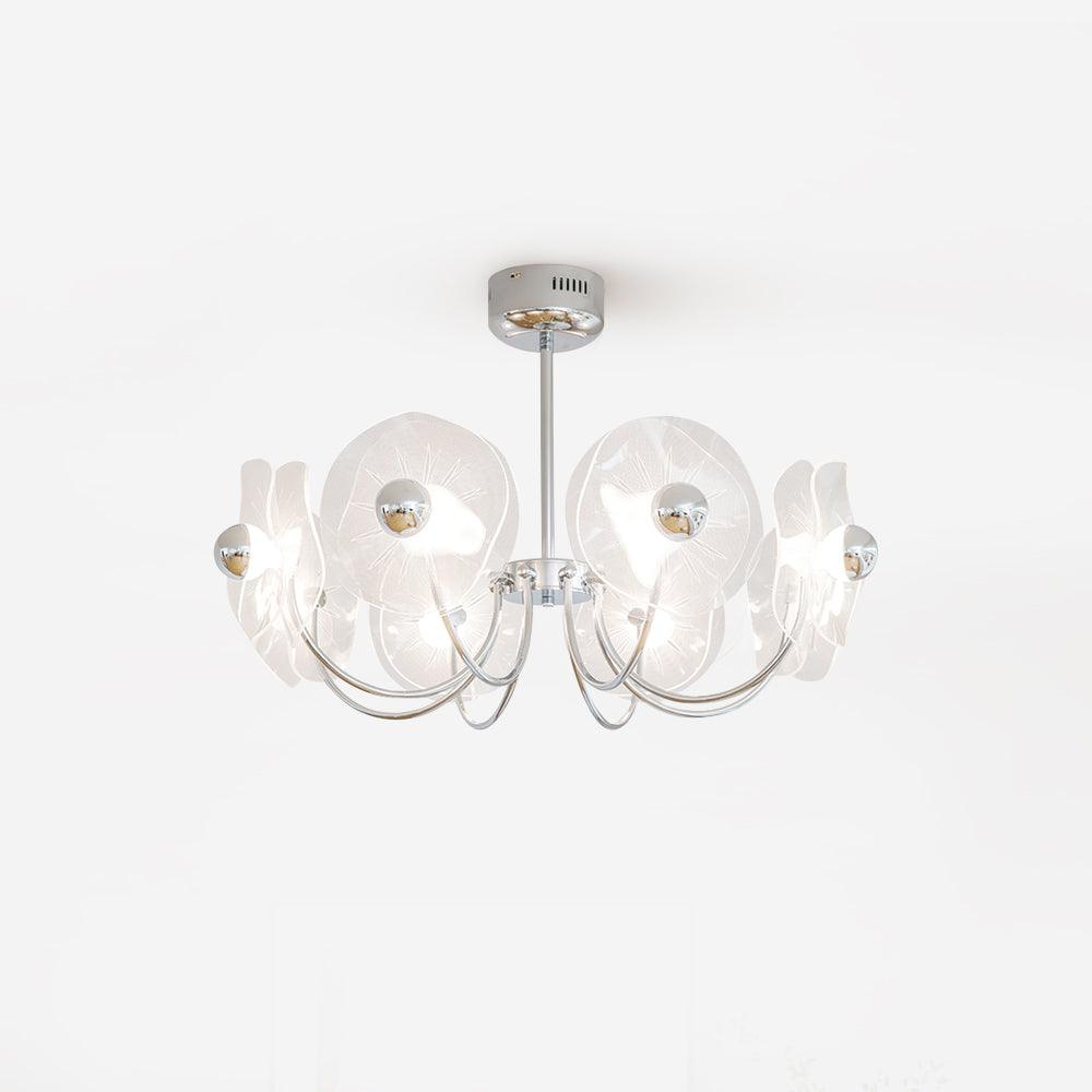 Lotus Chandelier Curved Petal Arms Modern Living Room