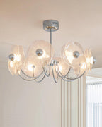 Lotus Chandelier Curved Petal Arms Modern Living Room
