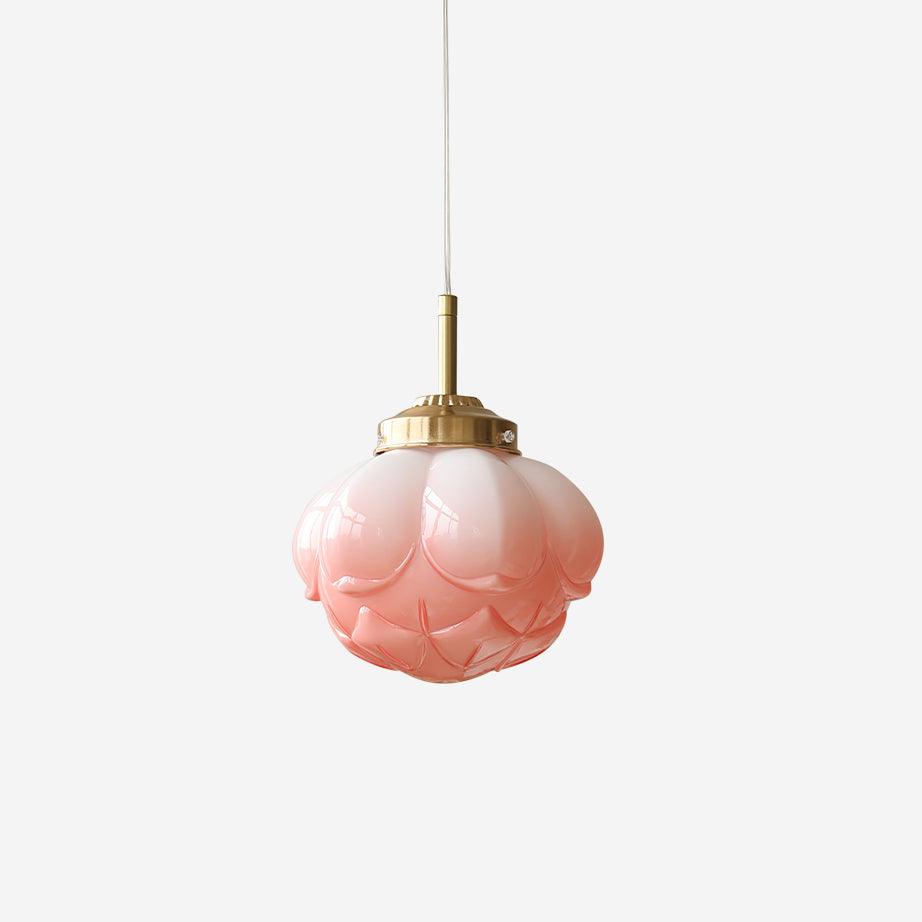 Pendant Lamp and Glass Lotus Flower Shade Artistic Retro