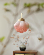 Pendant Lamp and Glass Lotus Flower Shade Artistic Retro