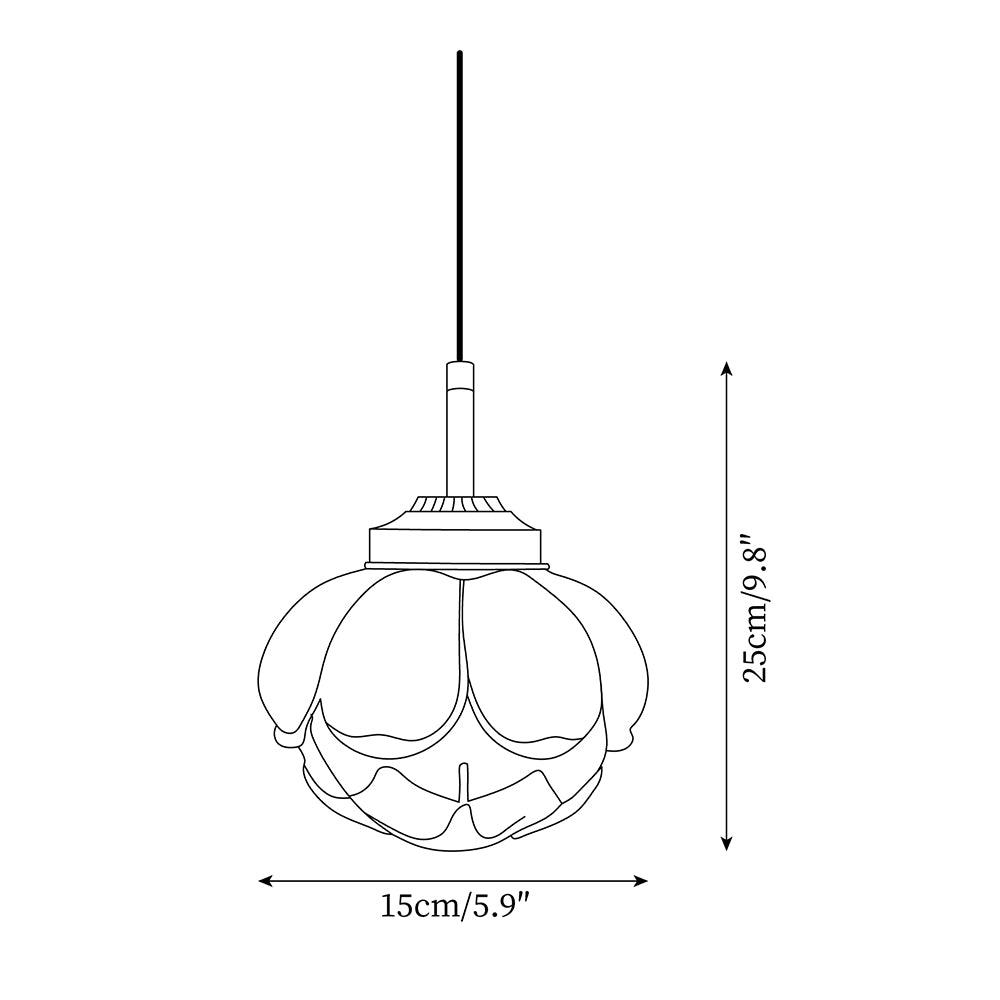 Pendant Lamp and Glass Lotus Flower Shade Artistic Retro