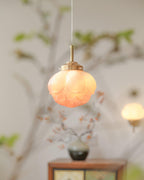 Pendant Lamp and Glass Lotus Flower Shade Artistic Retro