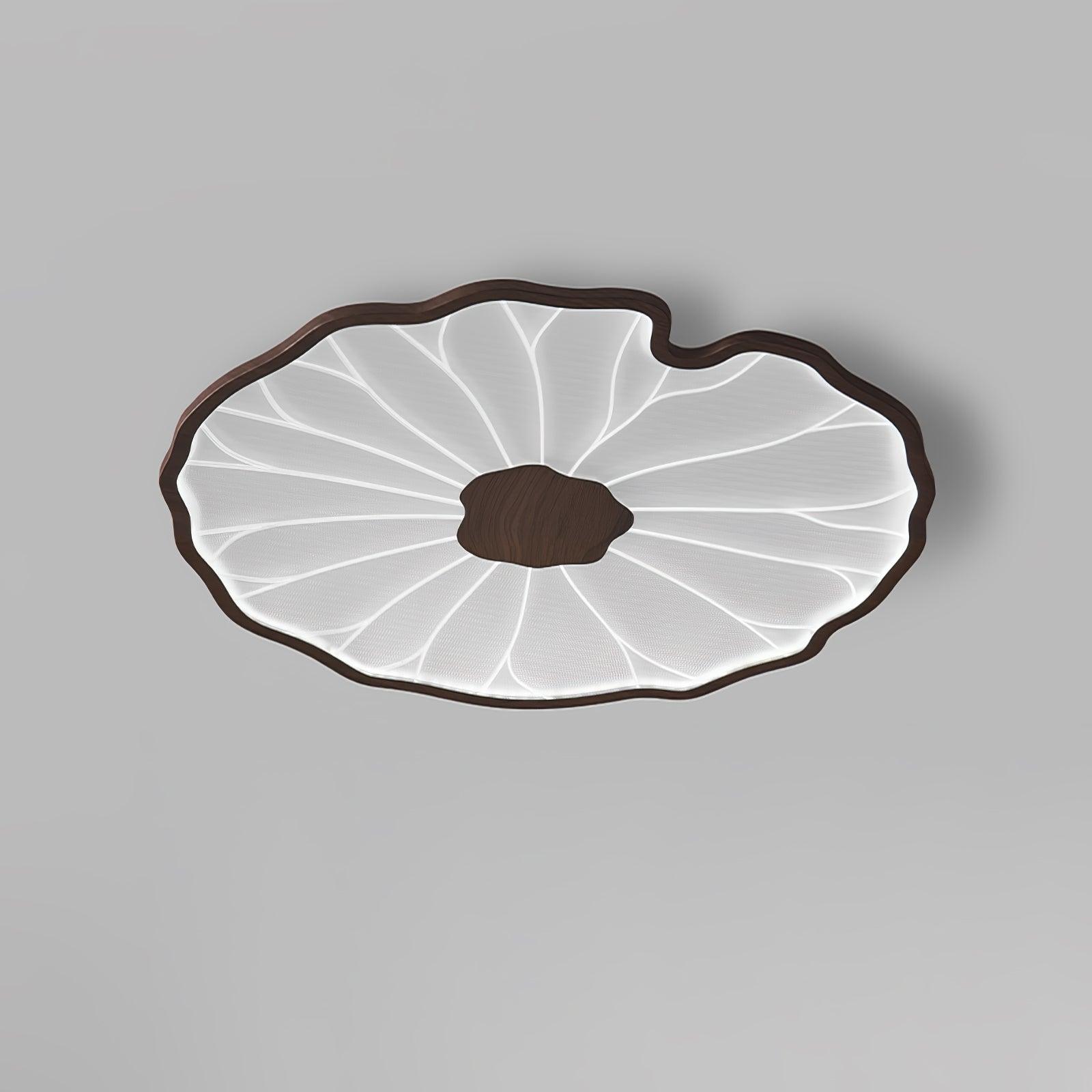 Solara Ceiling Lamp Lotus Leaf with Wooden Finish - Letslighting