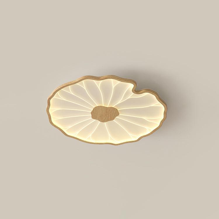 Solara Ceiling Lamp Lotus Leaf with Wooden Finish - Letslighting