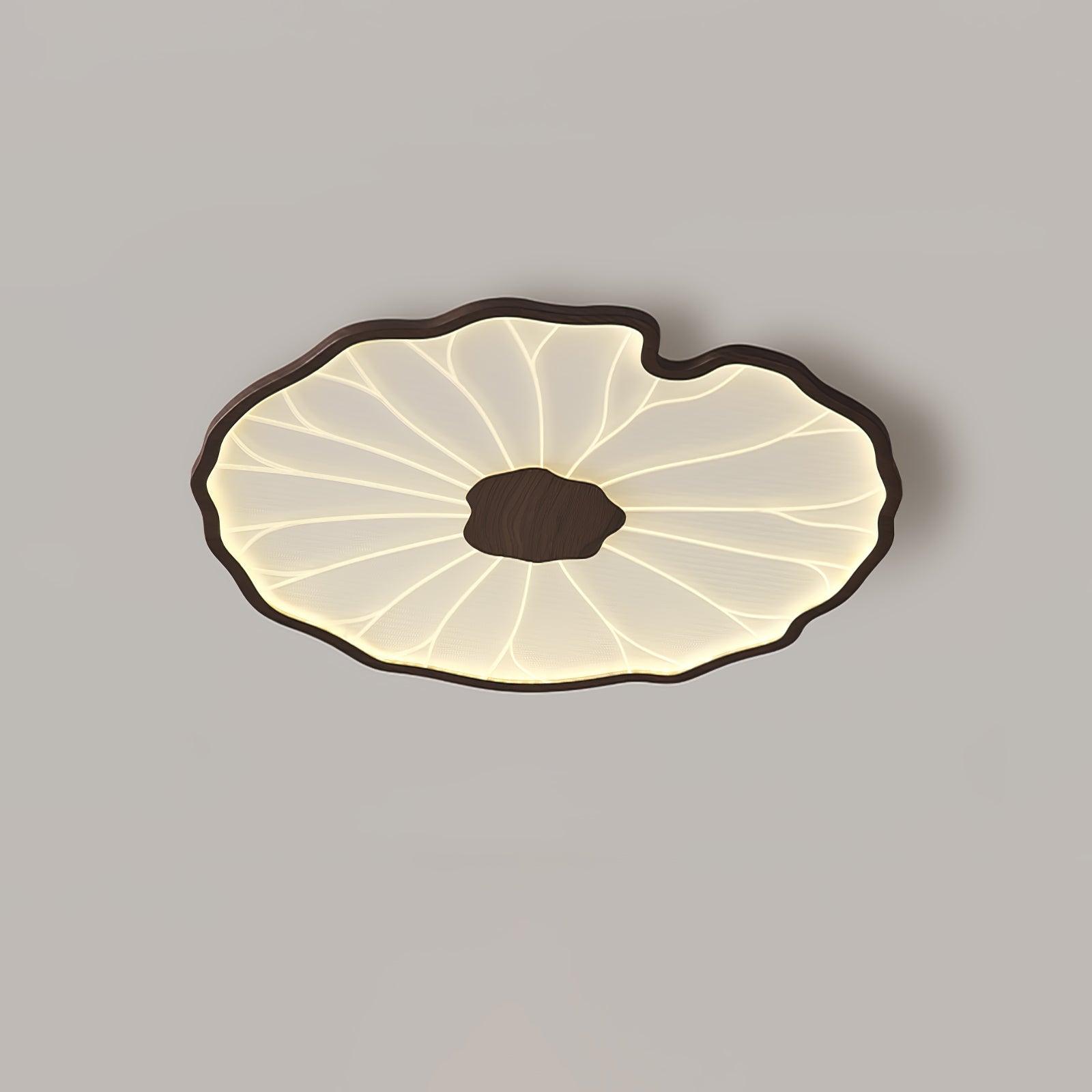 Solara Ceiling Lamp Lotus Leaf with Wooden Finish - Letslighting