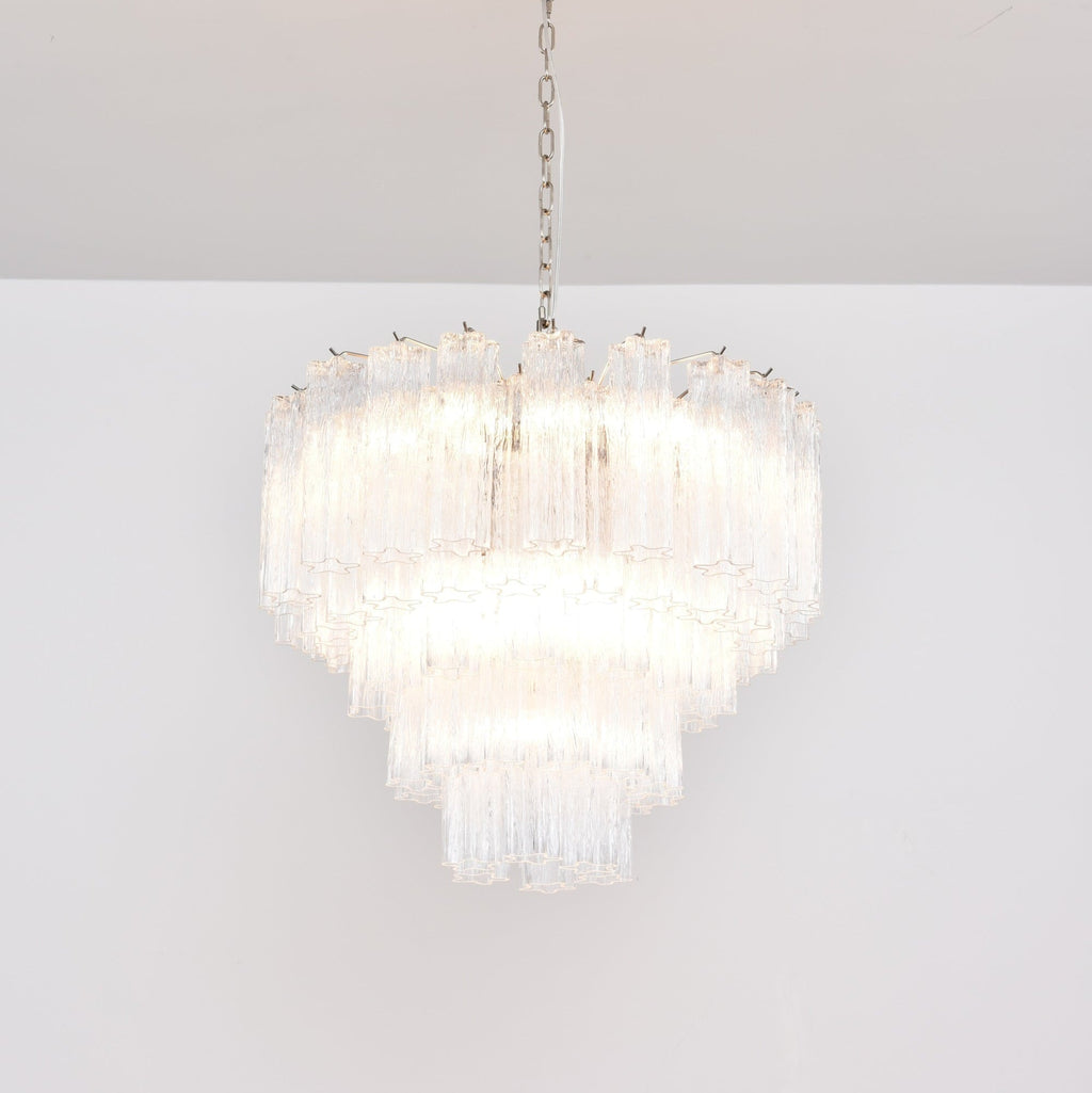 Aurora Chandelier Clear Glass Multi-Tier Crystal Glow