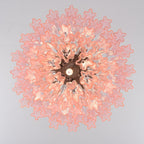Aurora Chandelier Pink Glass Multi-Tier Romantic Glow