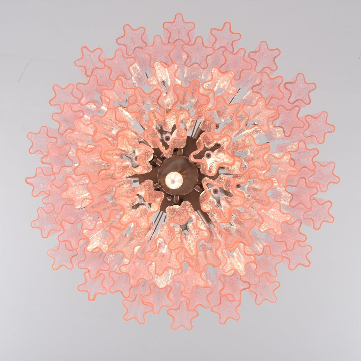 Aurora Chandelier Pink Glass Multi-Tier Romantic Glow
